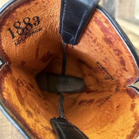 Lucchese N159754 Black Snip Toe 1883 Cowboy Boots Mens 8 EE - Picture 11 of 12